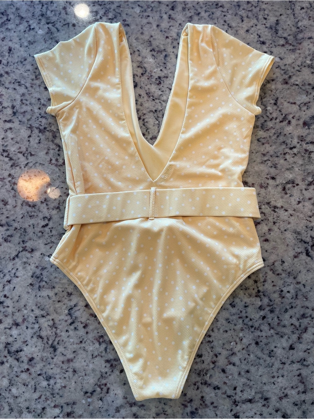 New Billabong X Salty blonde “Sundipped” cap sleeved one piece M retail $120 - Picture 2 of 7